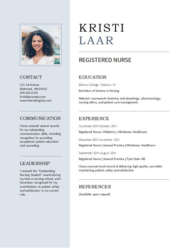 15. Modern nursing resume template