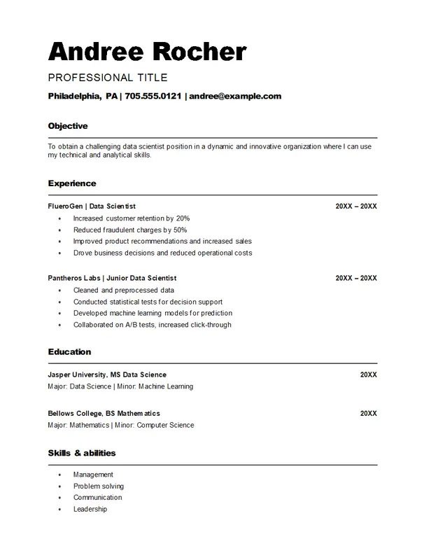 ATS bold classic resume template